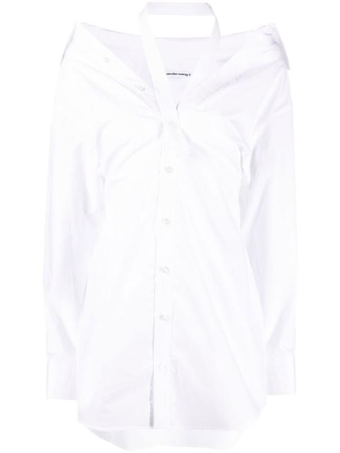 Alexander Wang white off-the-shoulder shirt dress