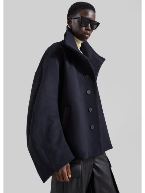The Frankie Shop Onna Wool Short Coat - Navy