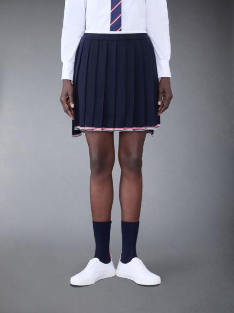 Thom Browne Full Needle Stitch Merino Wool Tipping Pleated Mini Skirt