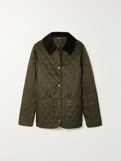 Annandale corduroy-trimmed quilted shell jacket