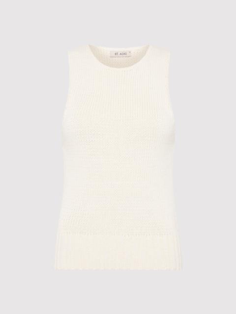 Linen Silk Blend Tank - Salt