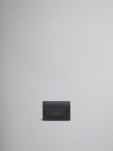 Marni BLACK SAFFIANO LEATHER TRI-FOLD WALLET
