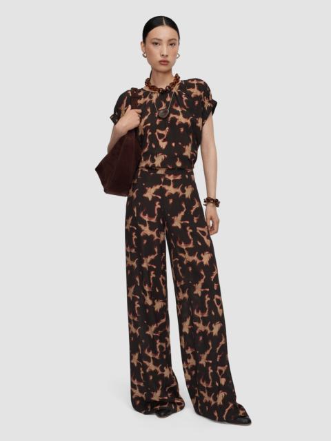 JOSEPH Rihani Tortoiseshell Crepe Trousers