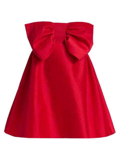 KIKA VARGAS Women's Tammy Taffeta Bow Minidress - Red