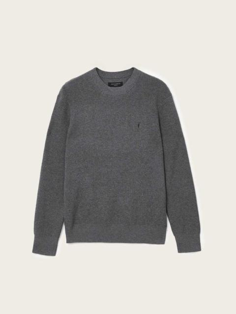 ALLSAINTS ASPEN WAFFLE TEXTURE CREW NECK RAMSKULL SWEATER