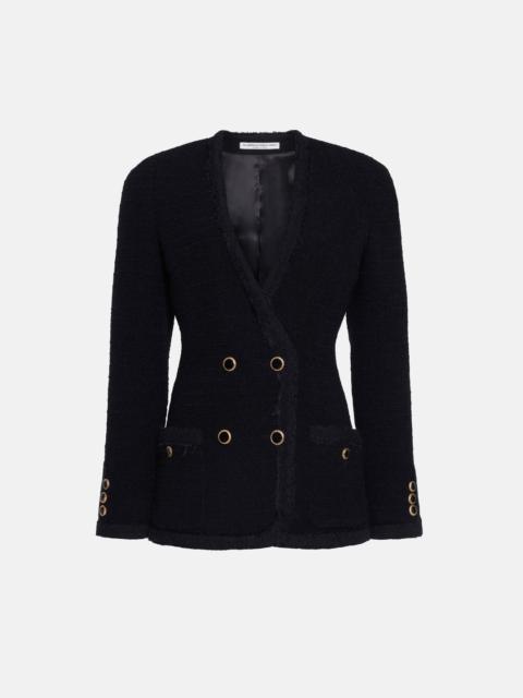 Alessandra Rich CHECKED TWEED BOUCLE DOUBLE BREASTED JACKET