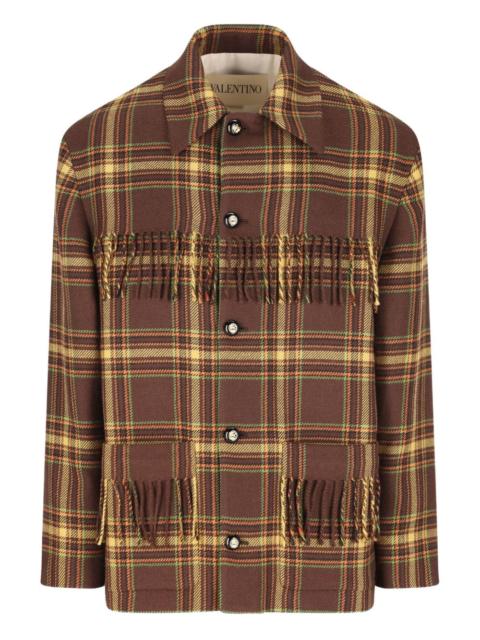 Valentino checked fringed overshirt