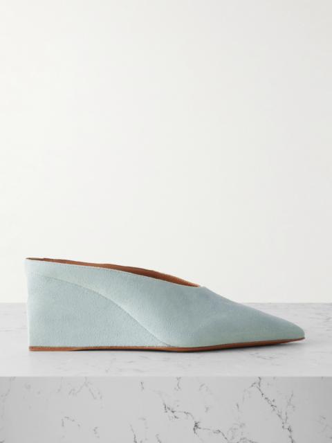 Alaïa 75 Suede Wedge Mules