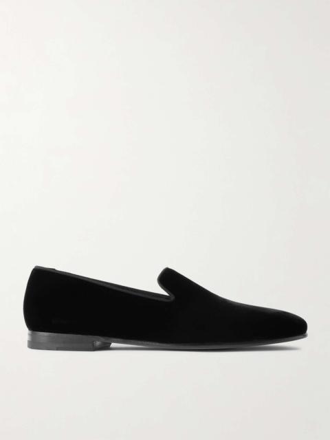 Manolo Blahnik Mario Grosgrain-Trimmed Velvet Loafers