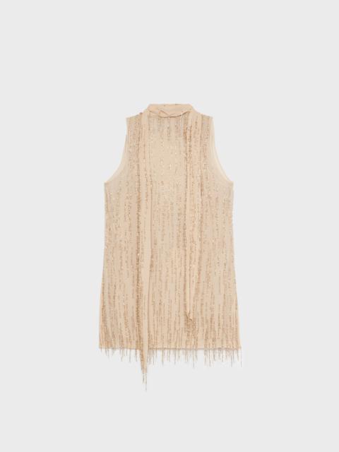 Blumarine GEORGETTE DRESS WITH BEAD EMBROIDERY