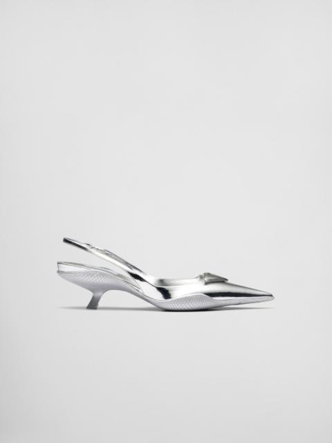 Prada Brushed leather slingback pumps