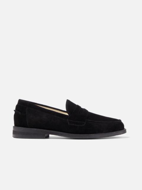 DUKE + DEXTER Wilde Black Suede Penny Loafer - Men's