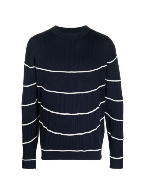 striped ribbed-knit jumper