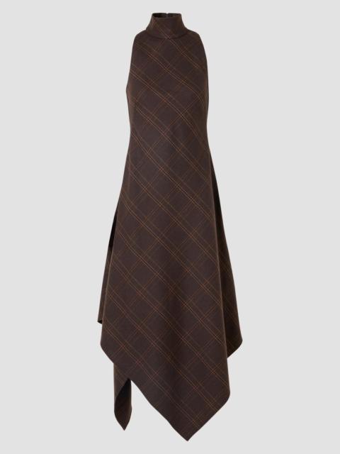 AKRIS Women's Blanket Check Wool-Blend Flannel Midi Dress - Espresso Caramel