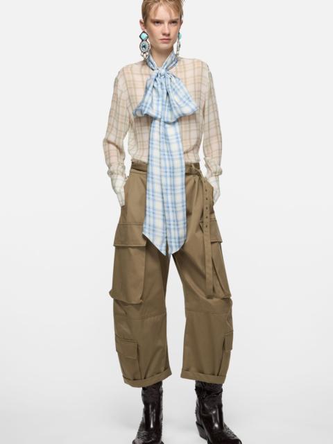 Acne Studios Silk blouse with scarf - Green/orange