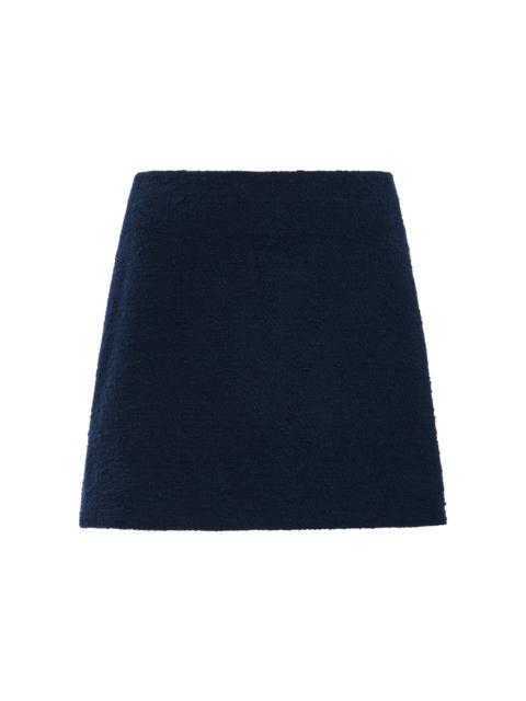 Mid-Rise Tweed Mini Skirt navy