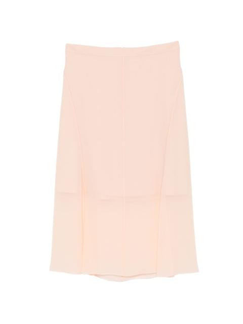 MUGLER sheer-panelled midi skirt