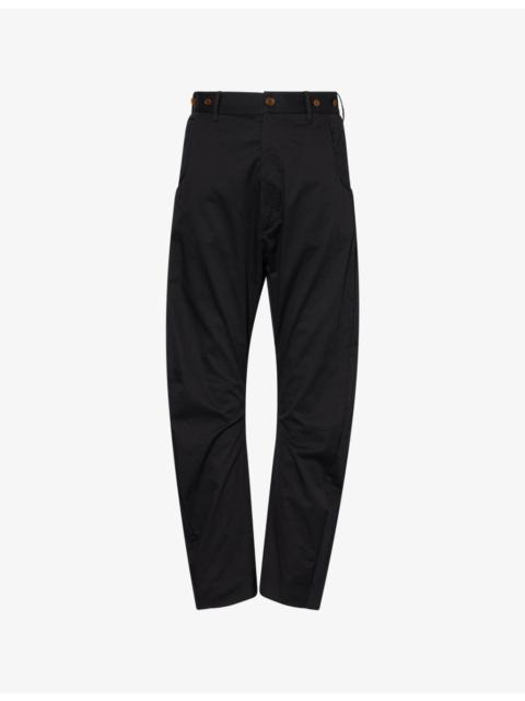 Vivienne Westwood Buckle-Back Curved-Leg Cotton-Blend Trousers