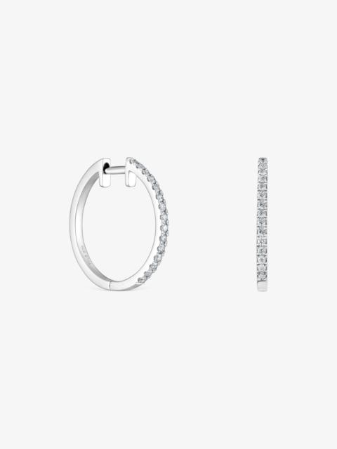 TOUS Short hoop Earrings in 18K white gold with 18 mm diamonds Les Classiques