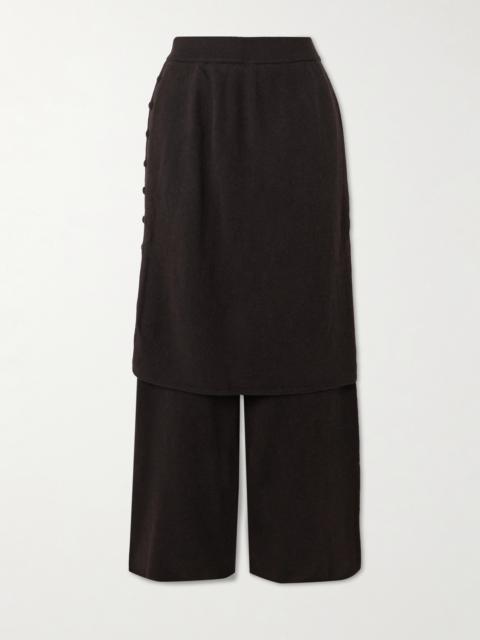 LISA YANG Payton Layered Cashmere Wide-leg Pants