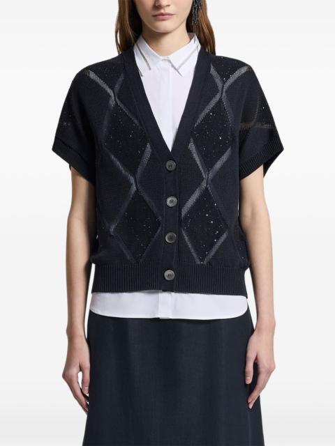 PESERICO argyle V-neck cardigan