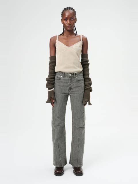 Our Legacy Moto Cut Olive Pigment Coated Weave