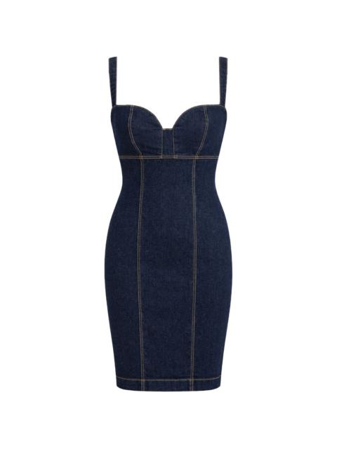 GUESS USA contrast-stitched sweetheart-neck mini dress