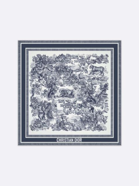Dior Toile de Jouy Sauvage 90 Square Scarf | REVERSIBLE