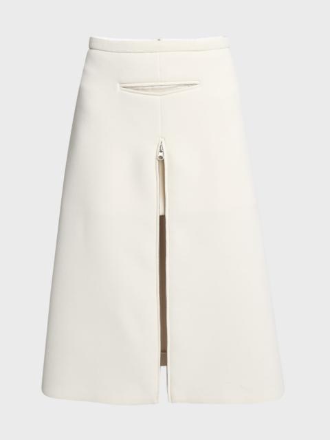 courrèges Tailored Heritage Crepe Zip-Slit Skirt