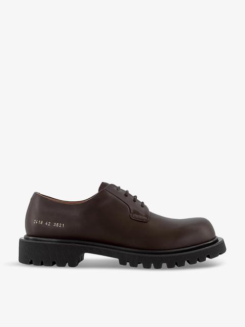 Common Projects Chunky number-print leather Derby shoes
