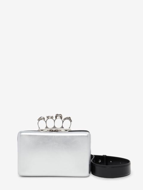 Alexander McQueen Men's The Knuckle Twisted Clutch in Silver