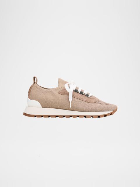 Brunello Cucinelli Sparkling Knit Runner Sneakers