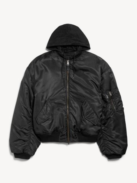 Men's Hooded Bomber in Black