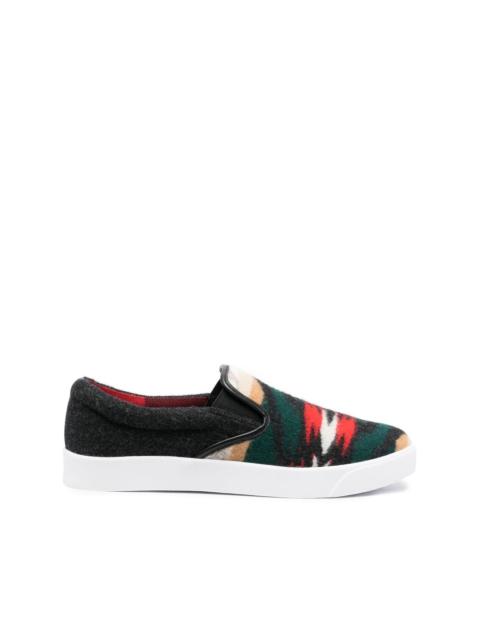 Junya Watanabe MAN abstract-pattern wool sneakers
