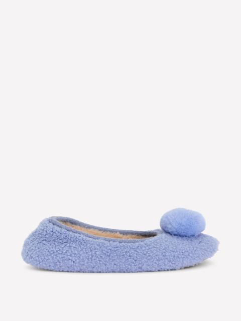 BODEN Borg Pompom Slippers-Blue