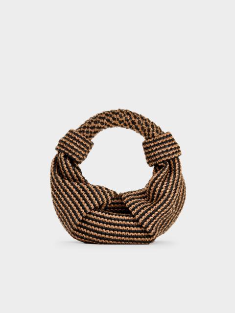 SIMONMILLER Lopsy Bag In Chocolate/Black Stripe