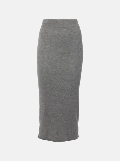 Brunello Cucinelli Ribbed-knit midi skirt