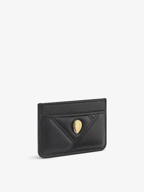 Serpenti Cabochon leather card holder