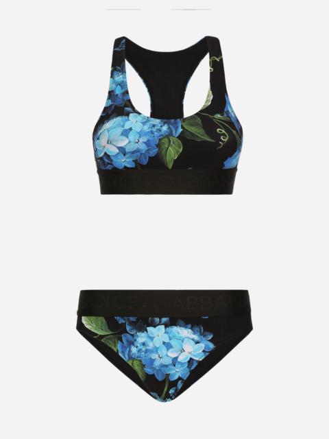Dolce & Gabbana Bluebell-print bralette bikini