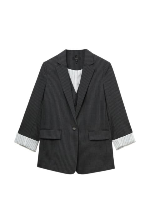 rag & bone pinstripe three-quarter-sleeve blazer