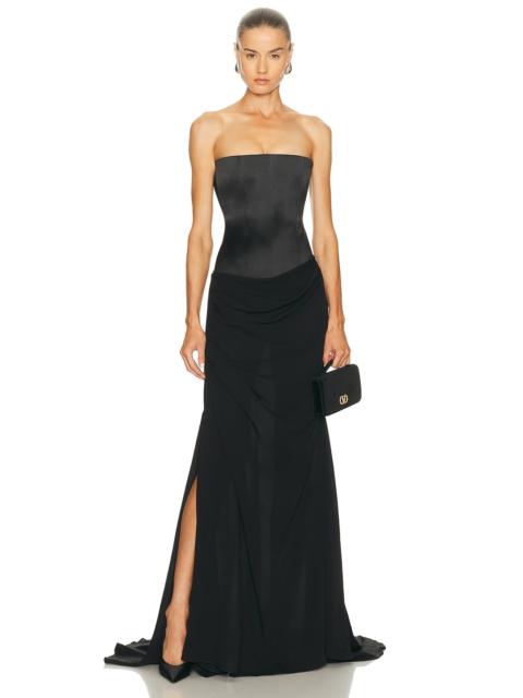 ALEX PERRY Strapless Longline Corset Gown