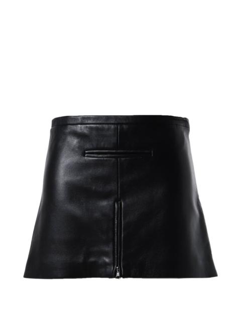 courrèges tailored leather mini skirt