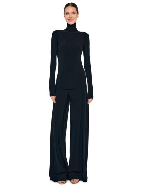 NORMA KAMALI SLIM FIT LONG SLEEVE TURTLE TOP