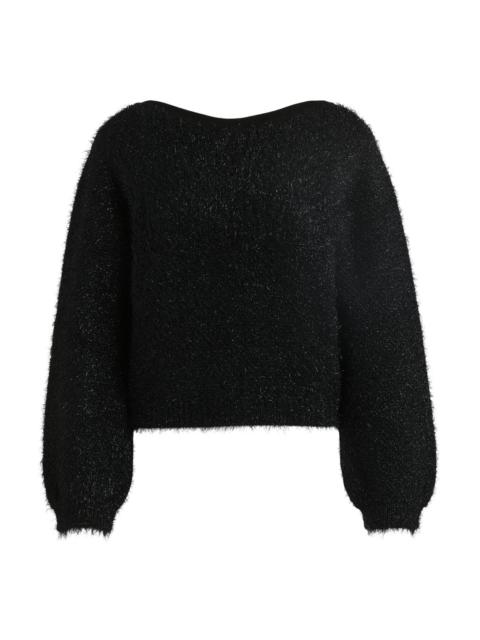 HUGO FLUFFY SLIM-FIT SWEATER WITH REAR BOW DETAIL
