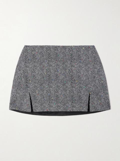 Givenchy Paneled Herringbone Cotton-twill Mini Skirt