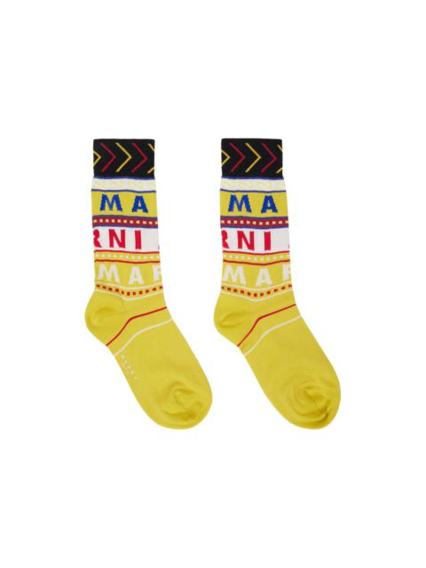 Yellow Logo Socks