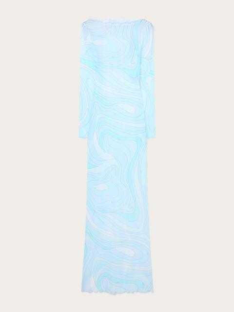 PUCCI MARMO PRINT TULLE LONG DRESS
