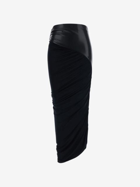 THE ANDAMANE ruched panelled midi skirt
