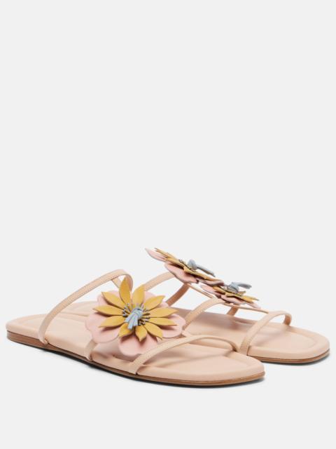 Zimmermann Lilia floral-appliqué leather sandals