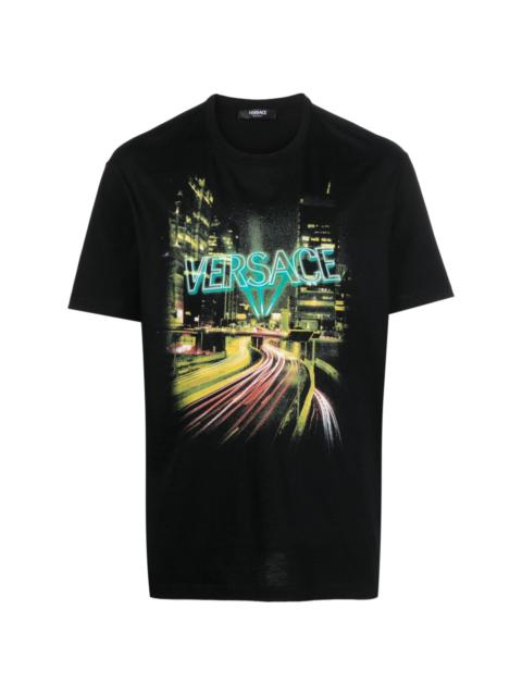 VERSACE logo-print cotton T-shirt